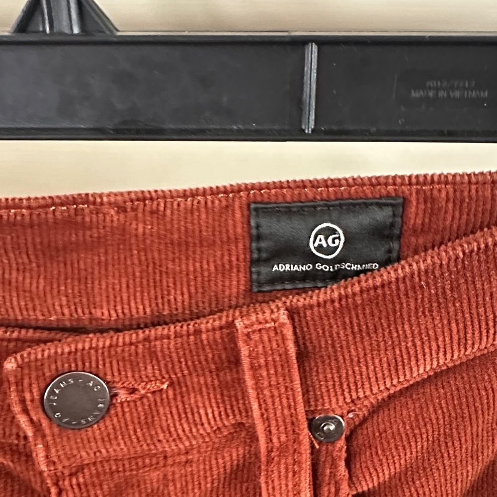 Ag Adriano Goldschmied Rust Corduroy High-Rise Jeans